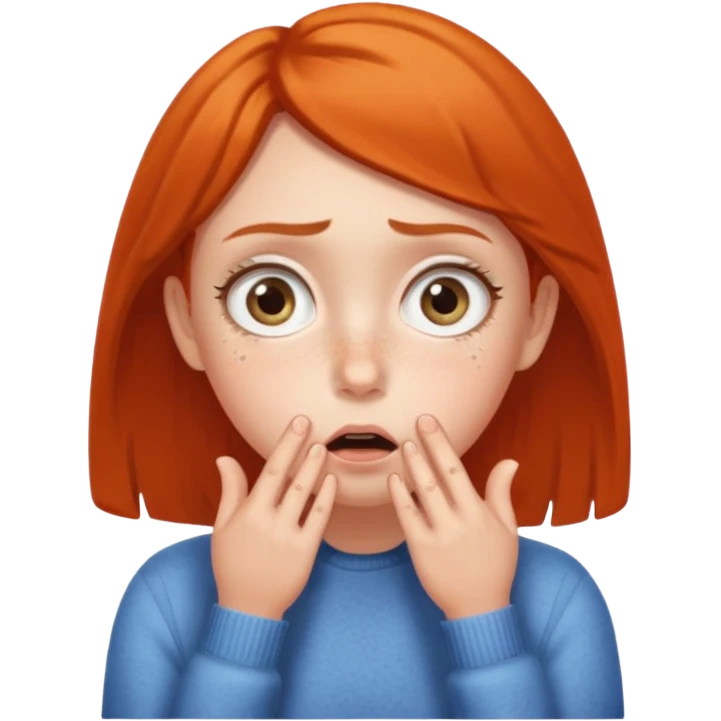 surprised emoji, hands on cheeks, big eyes emoji
