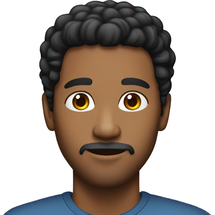 African American man with black hair and facial hair around 20 years old emoji