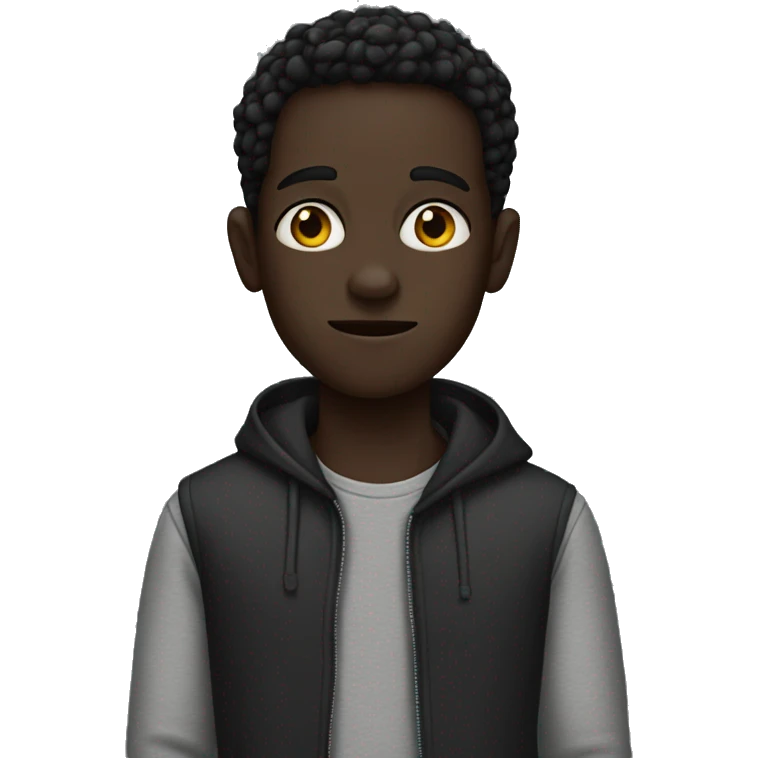 Skinny dark boy emoji