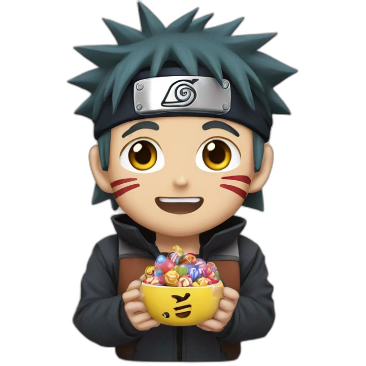 naruto with candy emoji