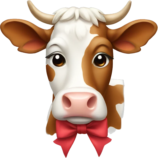 Cow with a bow  emoji