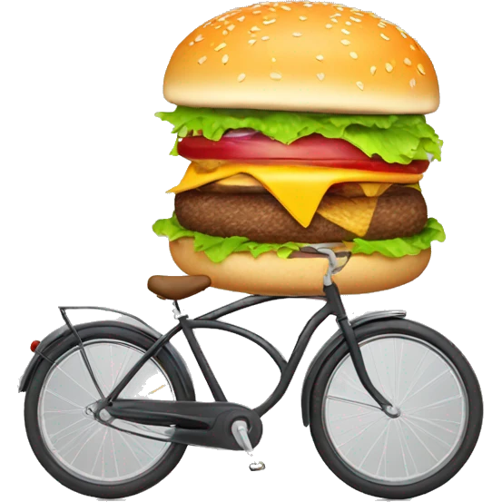 Burger bike happy birthday hat emoji