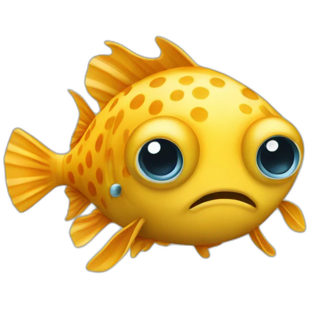 box fish- front side, crying,no background emoji