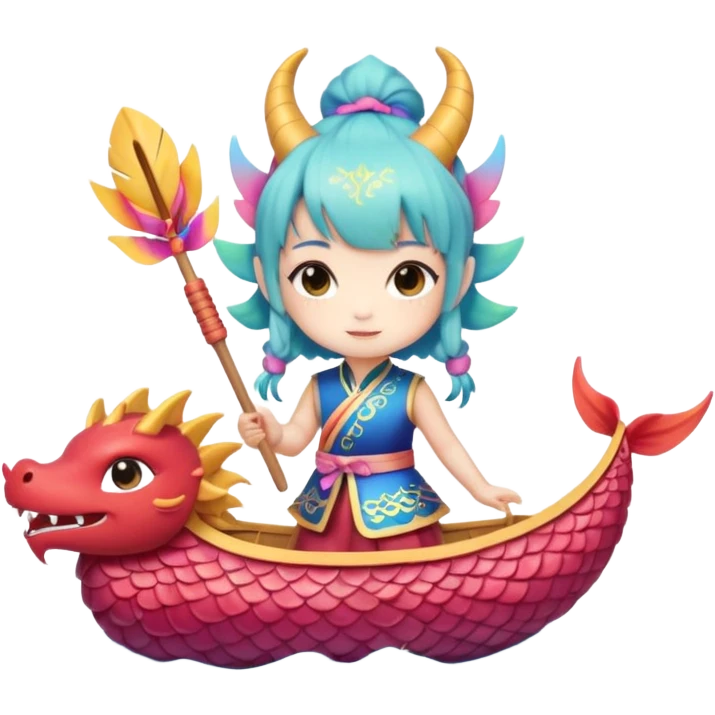 a-chibi-girl-dressed-as-a-dragon-boat-drummer,-holding-soft-pastel-drumsticks,-standing-in-a-fluffy-dragon-boat,-colorful-festival-ribbons-flying,-sparkles-and-cute-mini-fish-swimming-below,-soft emoji