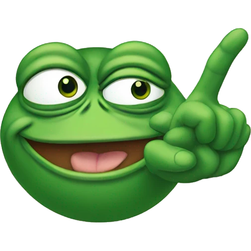 Pepe the frog points with his finger emoji