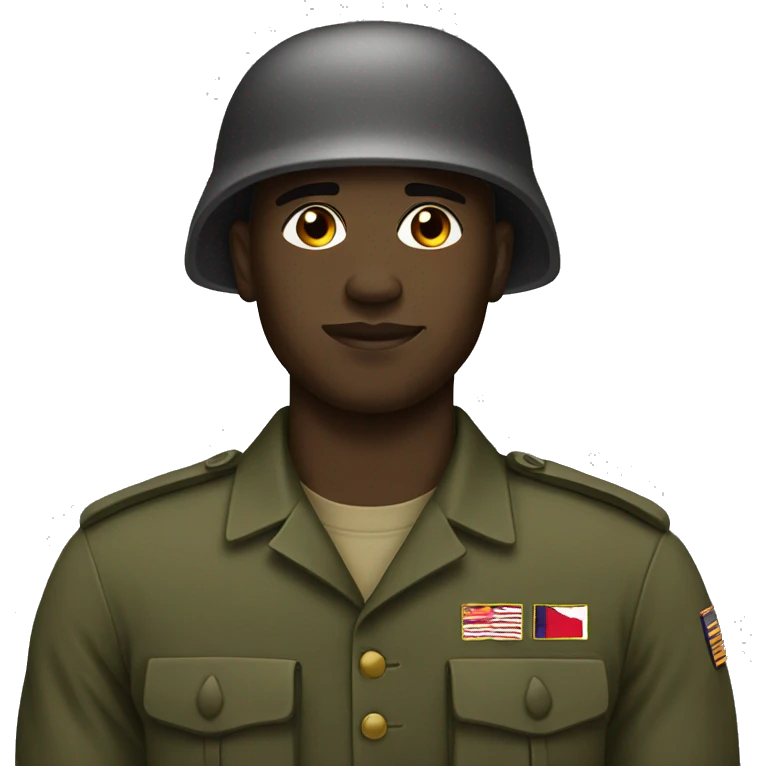 black soldier in army emoji