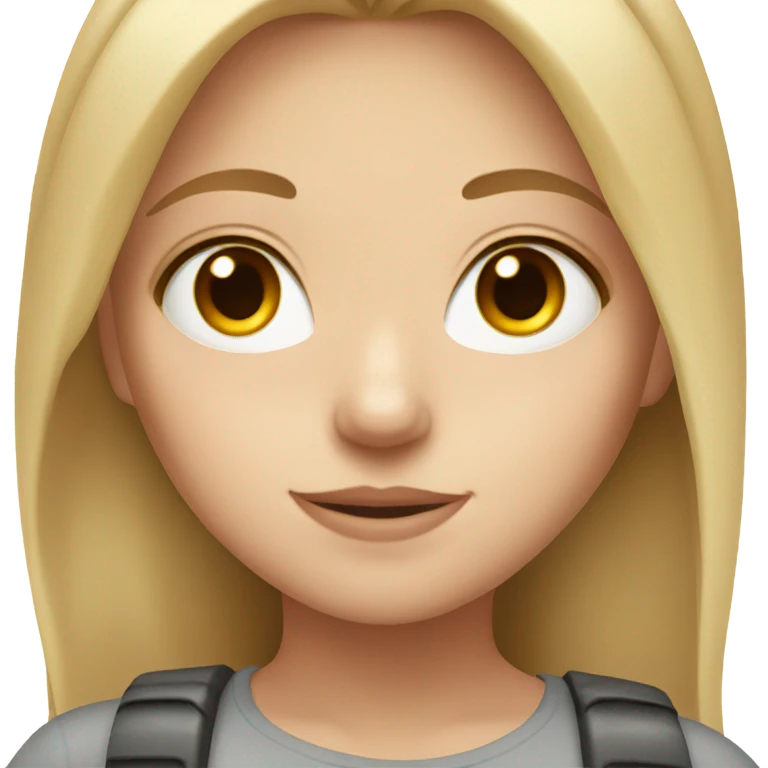 White girl with dirty bonds hair and light brown eyes pretty emoji