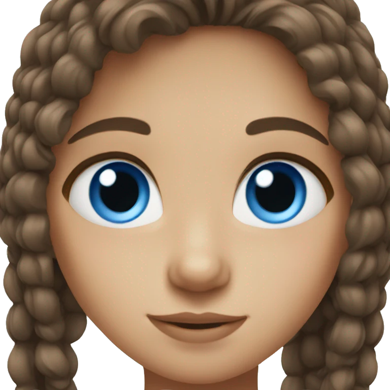 Girl with brown hair and blue eyes emoji