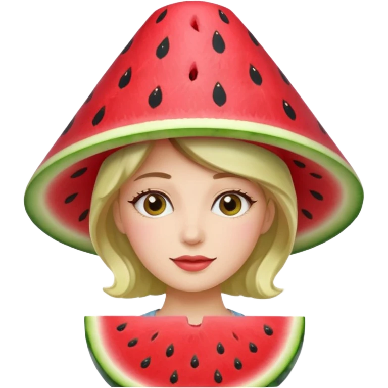 woman with watermelon hat emoji