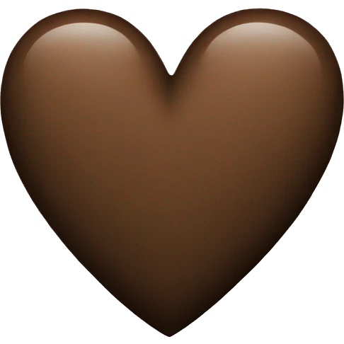 Brown heart with black emoji