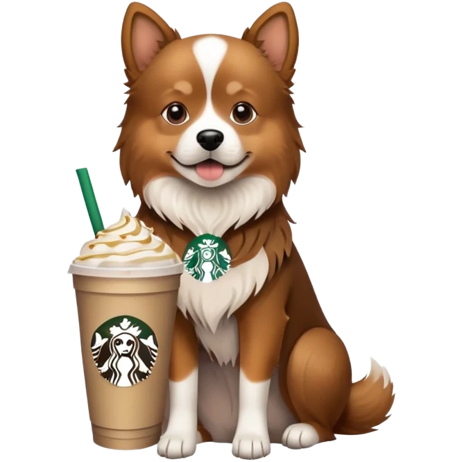Dog with a Starbucks  emoji