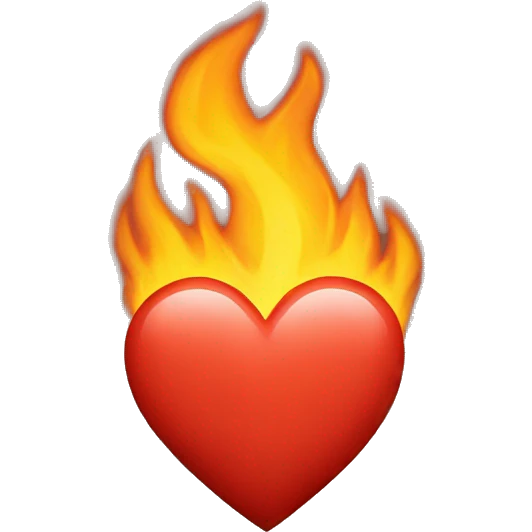 a heart on fire emoji