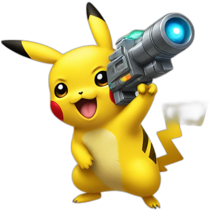 pikachu holding raygun emoji