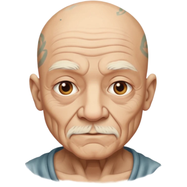 tatooed old bald man  emoji