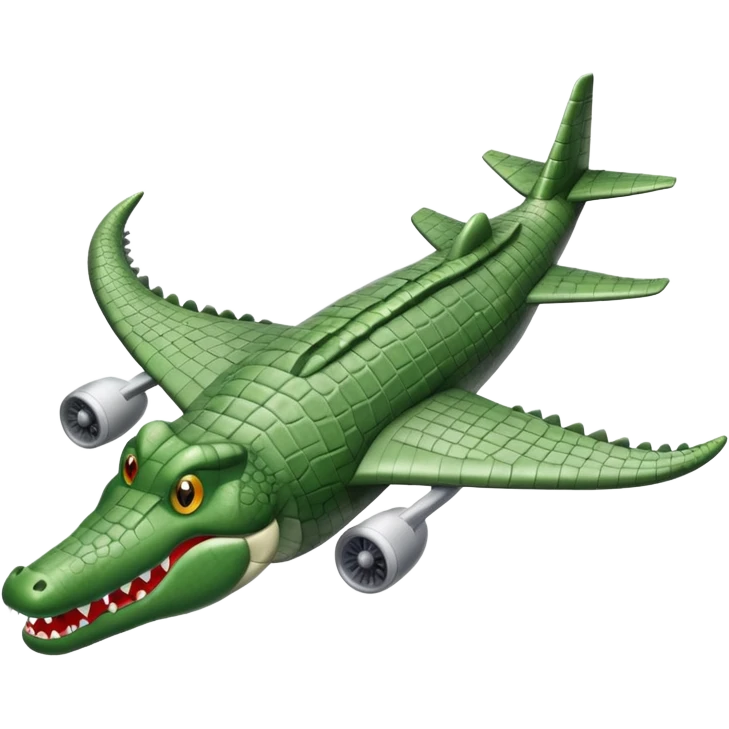 No pero un avions com cara de cocodrillo  i el cuerpo gris emoji