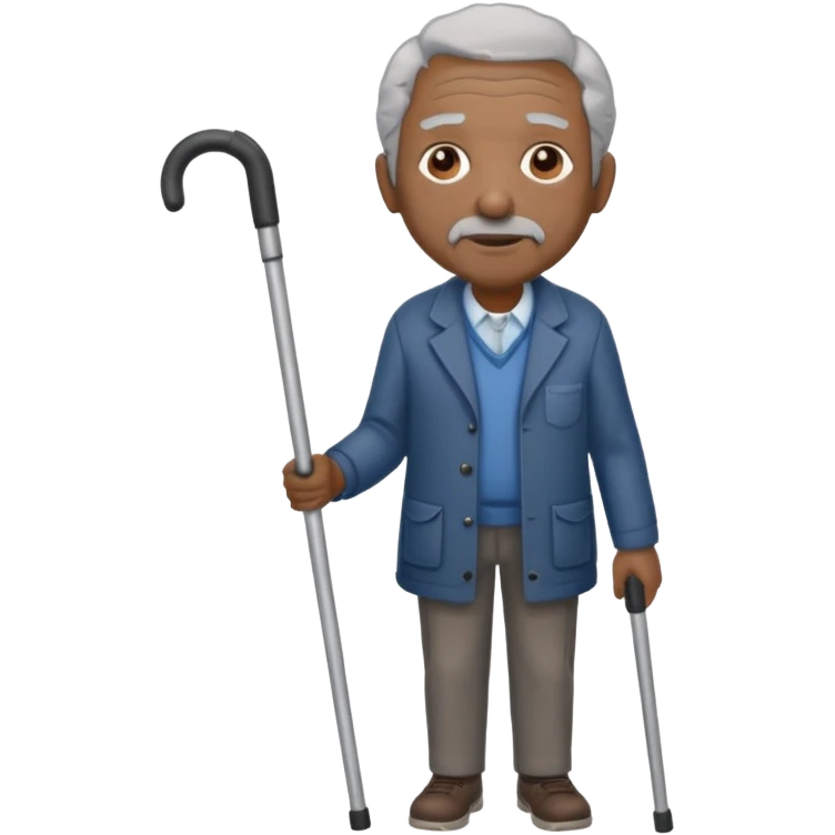old black man with one crutches emoji