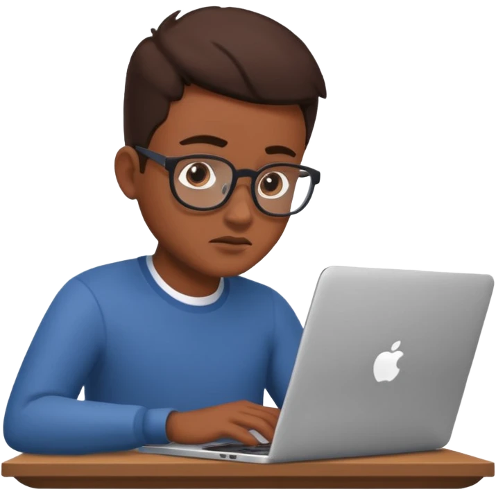 a brown skin person working in a laptop emoji