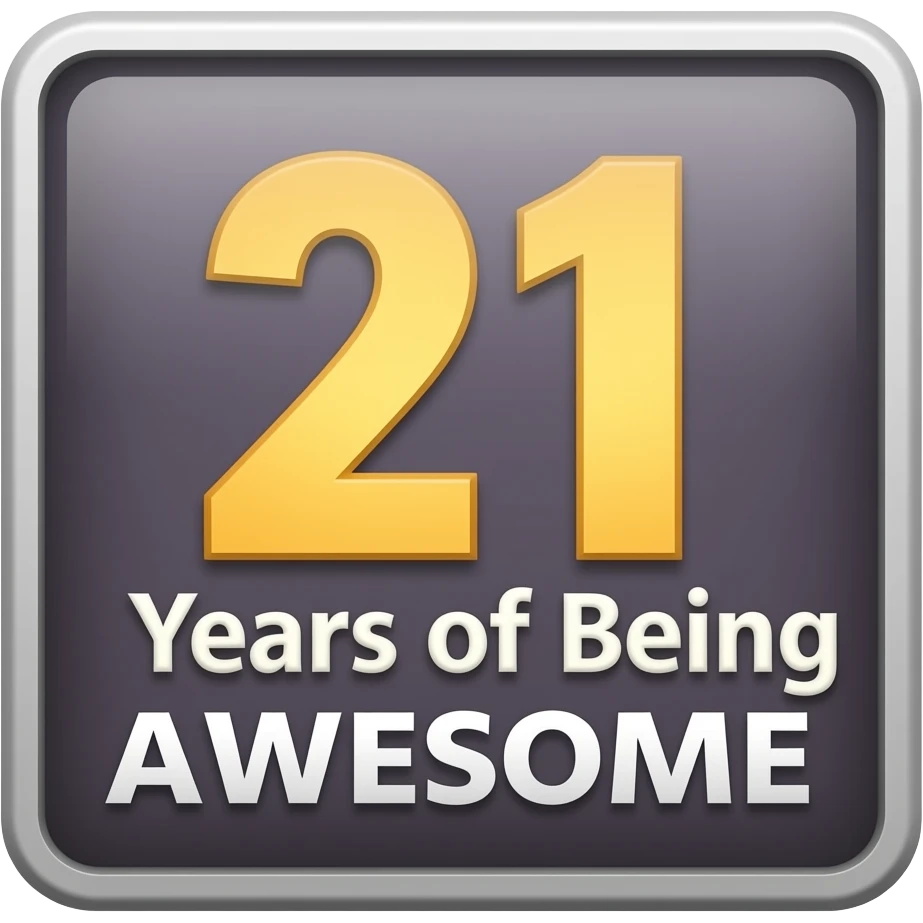 BANNER 21 YEARS OF BEING AWESOME emoji