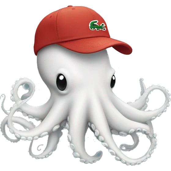octopus wearing lacoste cap emoji