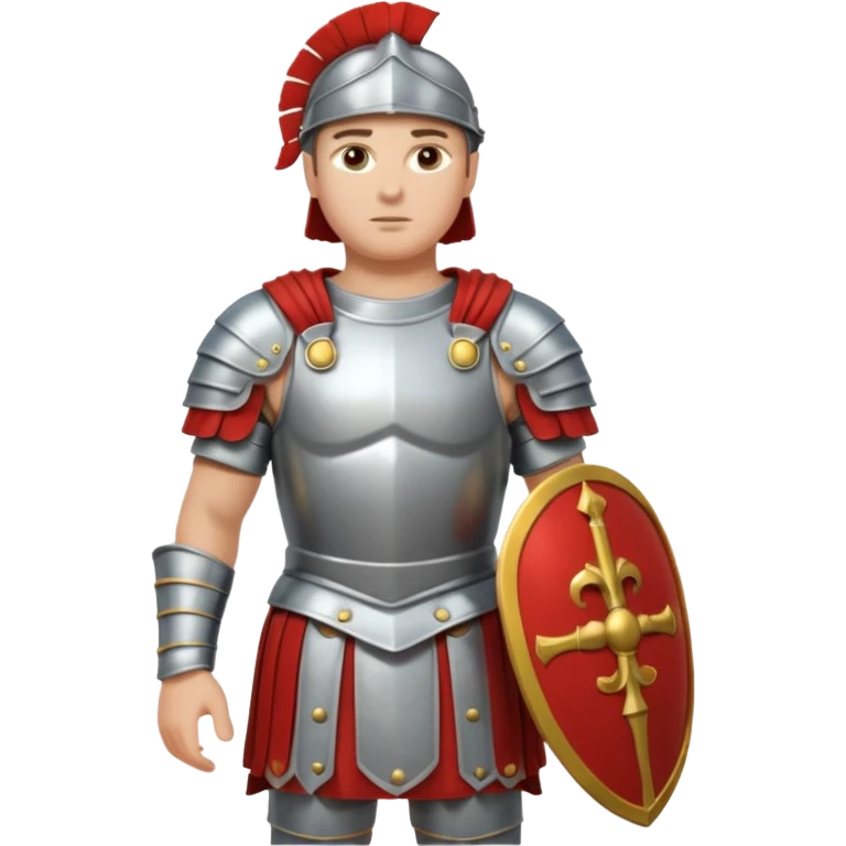 roman soldier fullbody with silver armos and without weapons emoji