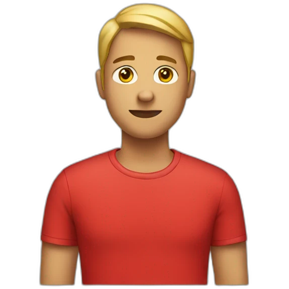 A person wearing a red t-shirt emoji