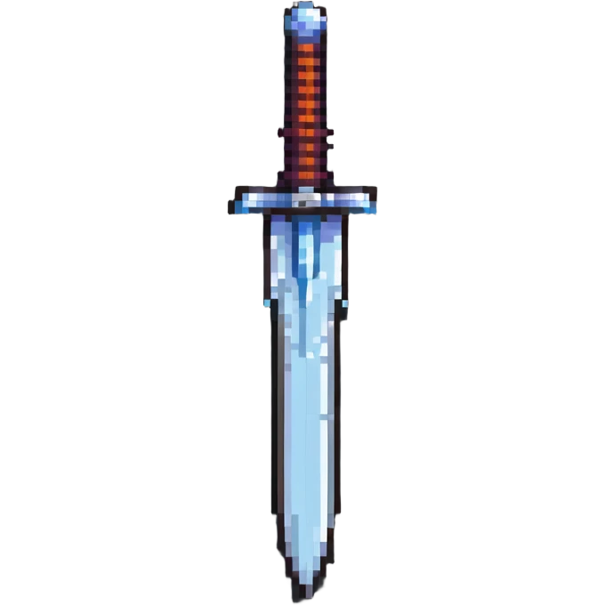 a pixel art sword, 8-bit style sword emoji