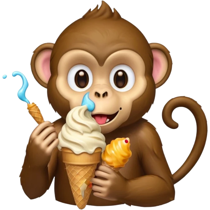 Monkey eating ice cream  emoji