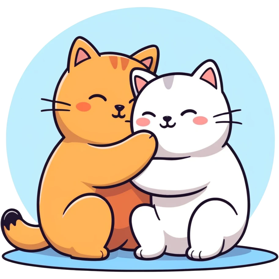 Gattino che massaggia le spalle a un orso  emoji
