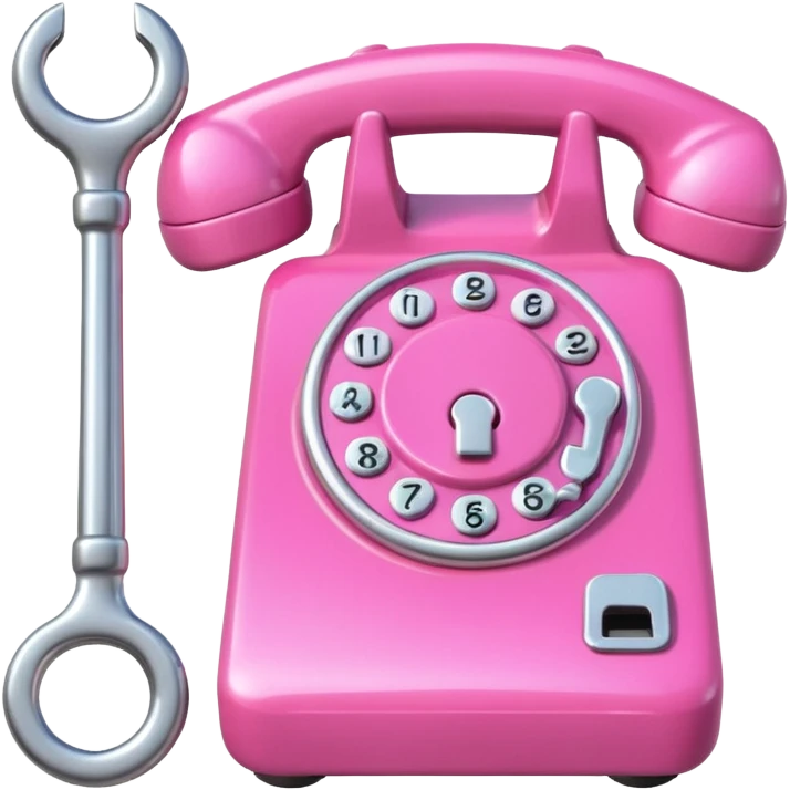 pink phone with a wrench emoji