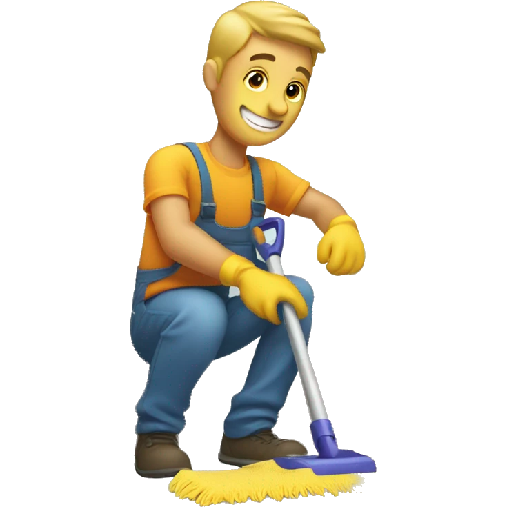guy cleaning room emoji
