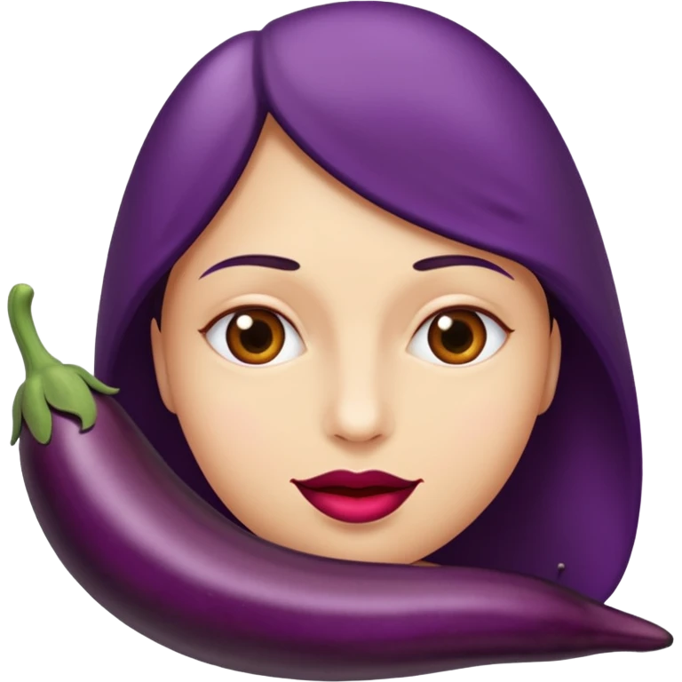choqué avec une aubergine dans la bouche emoji
