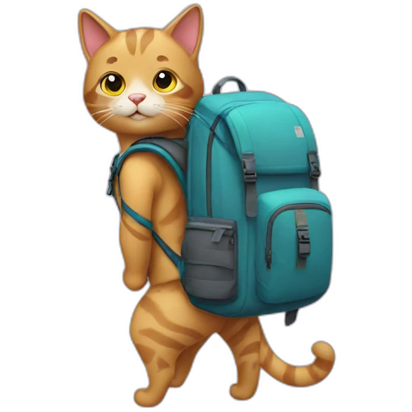 Cat with a backpack emoji