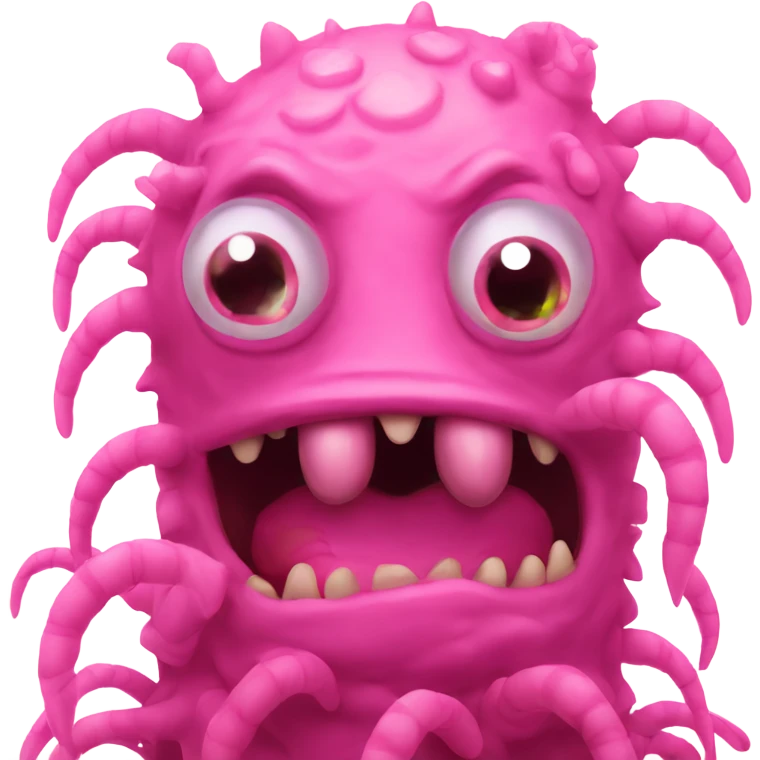 monster with pink worms emoji