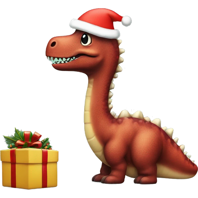 Dino mit Weihnachtsmann auf dem rücken emoji