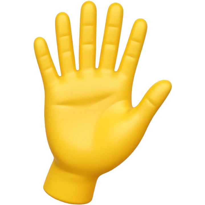Apple-style 3D illustration of a single yellow hand like emoji emoji