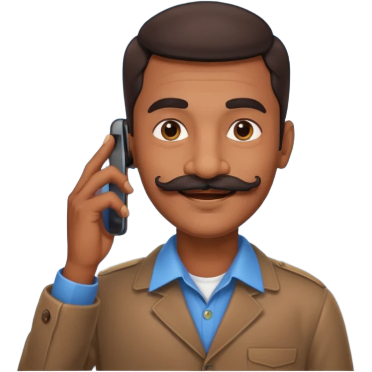generate an indian uber driver calling on mobile emoji