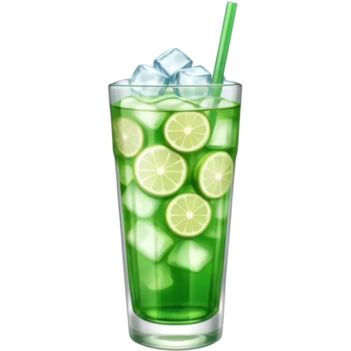 Japanese cream soda green on a glass with ice emoji