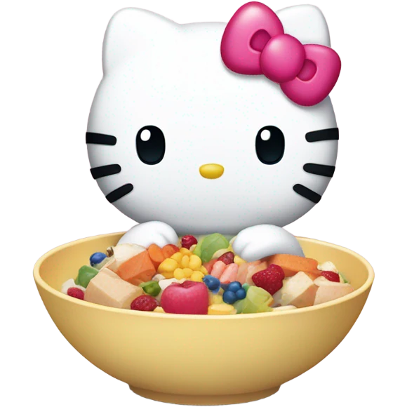 Hello kitty eating  emoji