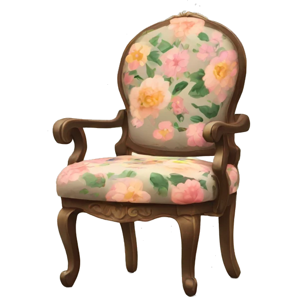 chair with furry seat and floral top emoji