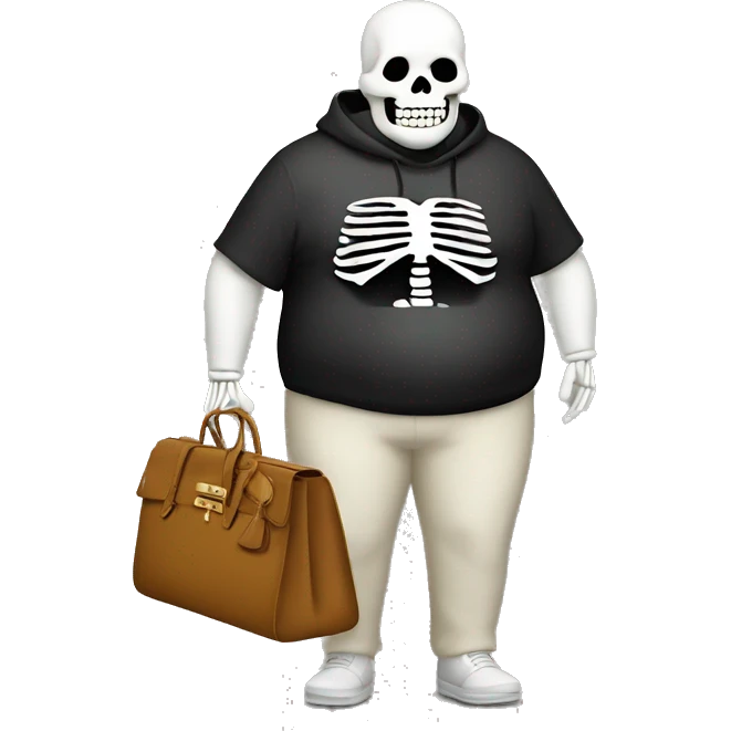 Fat skeleton with birkin bag emoji