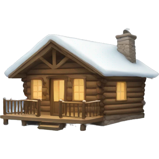 winter cabin emoji