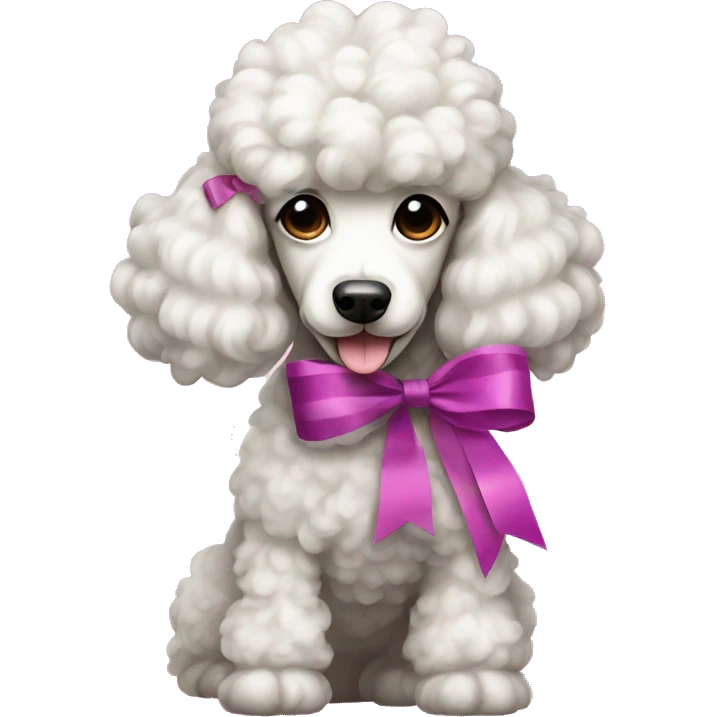 poodle with ribbon emoji