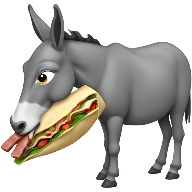 Donkey eating shawarma emoji