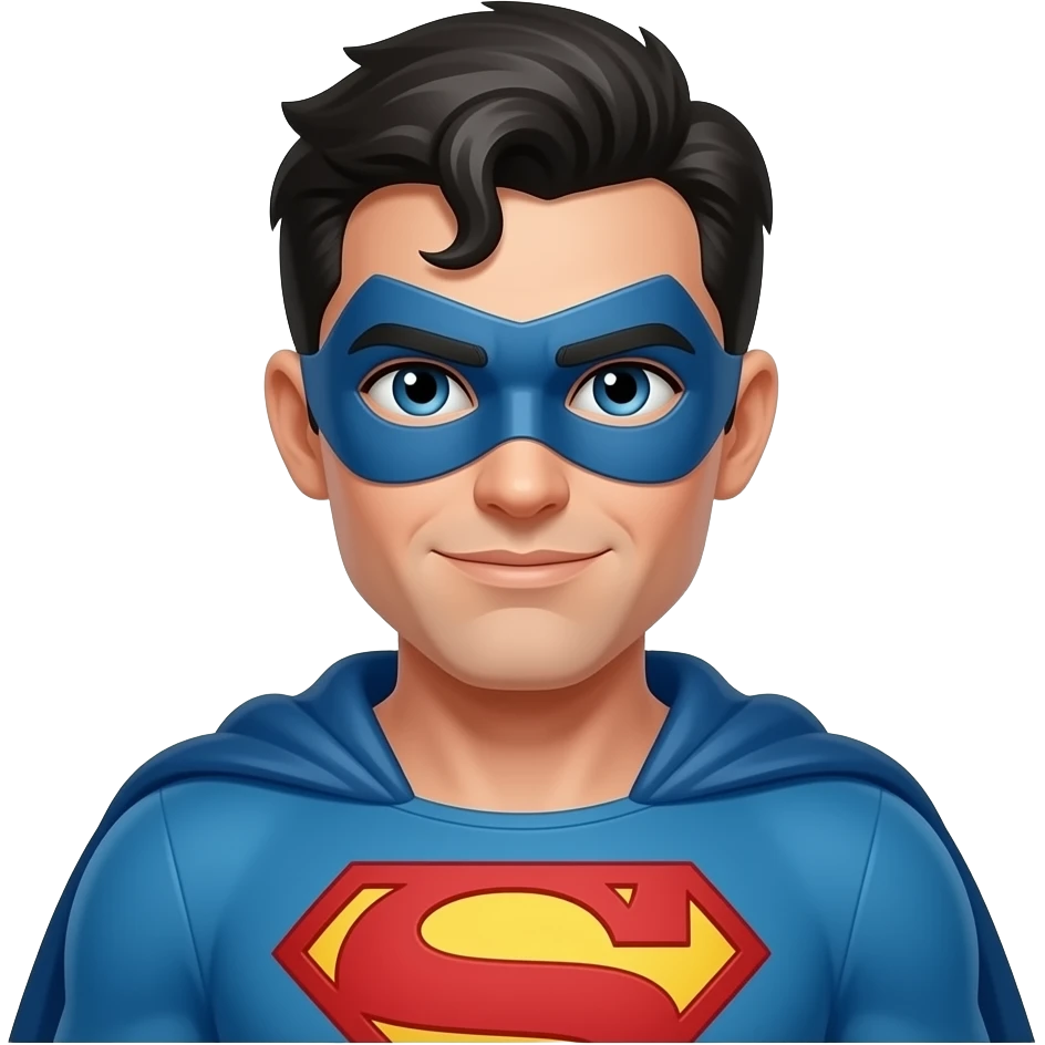 Mask (superhero), cape, and strong emoji