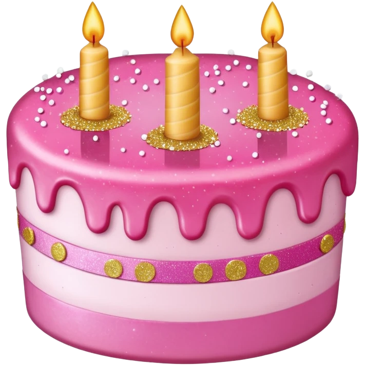 Glitter Pink Cake emoji