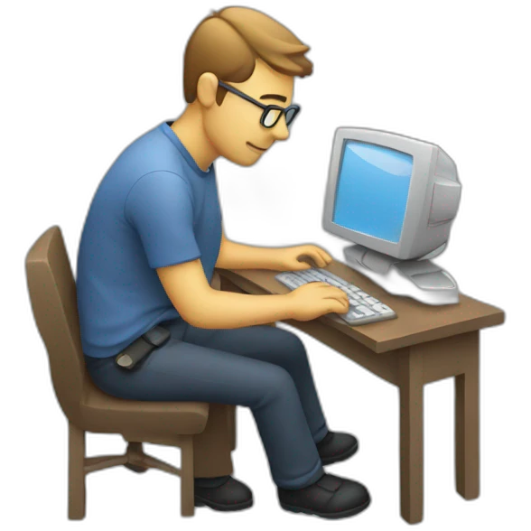 men working on a computer emoji