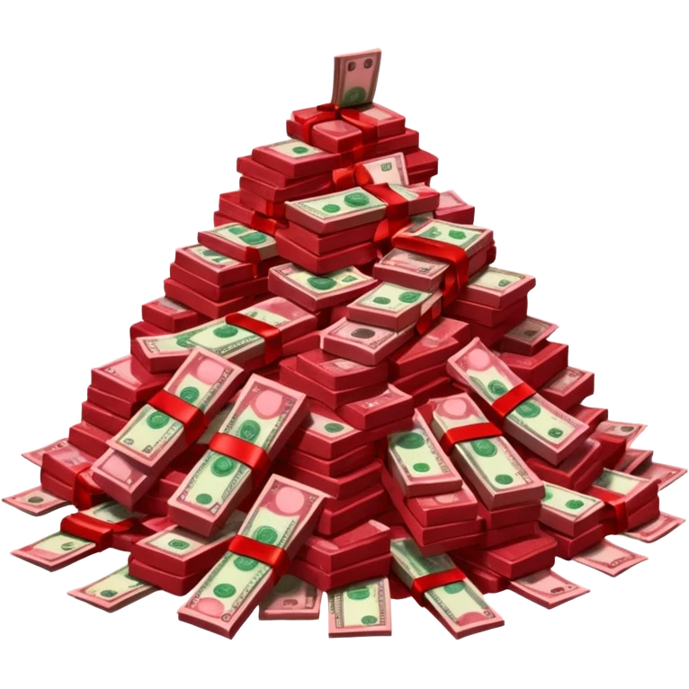 red glitter money emoji
