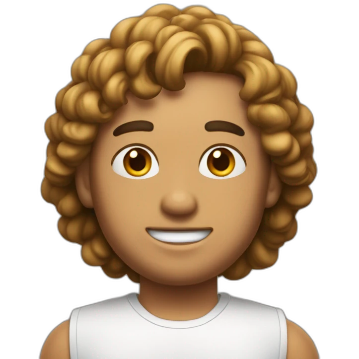 Boxeador con cabello rizado emoji