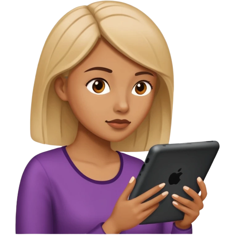 Woman watching movie on tablet emoji