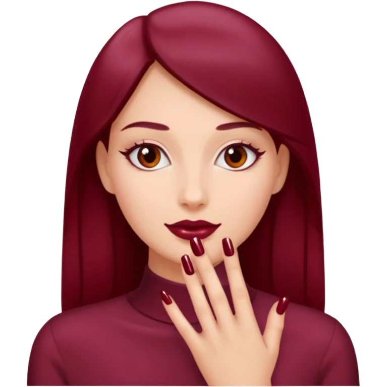 💅🏻 uñas de cor rojo burdeos emoji